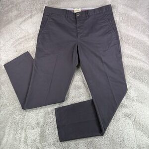 Perk Slim Fit Stretch Chino Dress Pants Mens 38x32 Black Tapered Casual Cotton